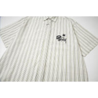 Polo de corte recto y holgado de marca de moda americana, tejido de doble brillo de puro algodón con logotipo bordado clásico, camisa de manga corta sin cuello para hombre, nueva camiseta informal de estilo veraniego para parejas - details 4