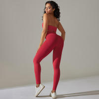 Conjunto de Yoga para Mujeres Ropa Deportiva de Alta Cintura, Top de Deportiva de Punto, Leggings, Bra Conjunto de Gimnasio - details 3