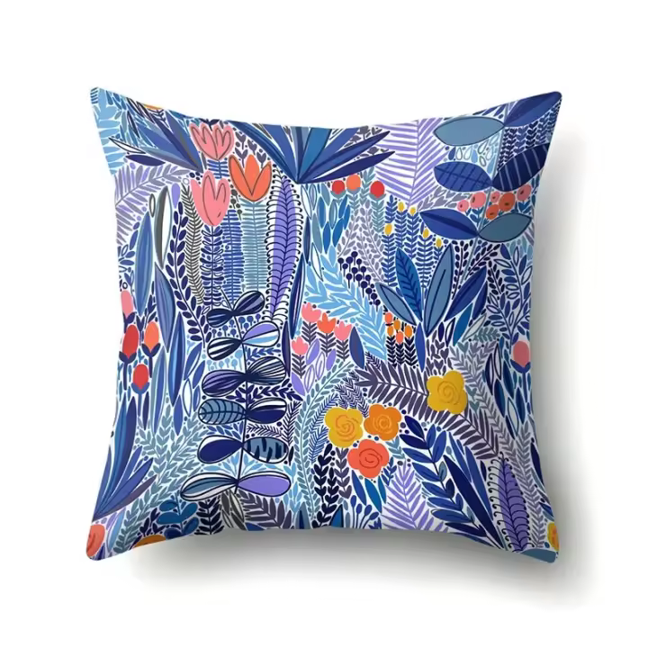 Funda de almohada con estampado de hojas de arco iris, planta Tropical, decoración para el hogar, dormitorio, sala de estar, sofá - 1