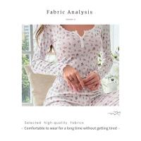 Conjunto De Pijamas Para Mujer Con Cuello Redondo Y Mangas Largas Pantalones Elásticos Ropa Casual De Primavera Dos Piezas - details 2