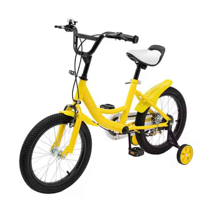 Bicicleta de princesa con ruedas de entrenamiento para niñas, Pedal ligero, altura ajustable, desmontable, 16 pulgadas - 1