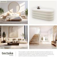 Taburete Almacenaje Bouclé, Carga: 120 kg, MDF, Puff Almacenaje, Taburete Dormitorio, Reposapies Puff, Zapatero Entrada Recibidor, Asiento Acolchado, Ideal Salón Hogar - 42 x 47 cm Crema - details 13