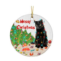 Colgante de gato negro de Navidad, decoración de Ambiente de fiesta de árbol de Navidad, adorno colgante de acrílico, 2023 - details 9