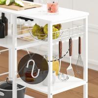 Cocina Mueble para Almacenamiento de Cocina Estantes de Cocina con Ganchos para Almacenamento Estante de Horno de Microondas,Estanterías de Cocina con 3+3 estantes Blanco - details 4
