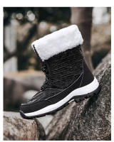 Botas de nieve para mujer, botines cálidos de felpa para exteriores, impermeables, antideslizantes, Zapatillas altas de Trekking, de algodón, Invierno - details 13