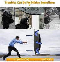 Paraguas grande de doble capa para hombre y mujer, sombrilla resistente a la lluvia y al viento, portátil, 3 pliegues, 130cm - details 5