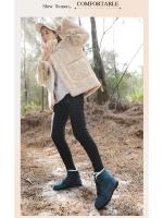 Botas de nieve cálidas antideslizantes para mujer, botines impermeables al aire libre, zapatos de senderismo de piel, zapatillas de felpa con cordones, Invierno - details 14