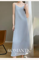 Elegante Vestido de Seda Satinada de Estilo Francés Vestido Largo 2025 con Cuello en V y Fondo de Rodilla - details 3