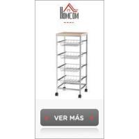 Carrito de cocina con ruedas, carrito multiusos con cajón, 4 cestas extraíbles de metal y laterales, 47x37x83 cm, blanco - details 8
