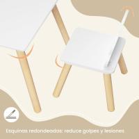 Mesa y sillas redondas de almacenamiento de madera para niños pequeños, mesa infantil de 3 piezas - details 12