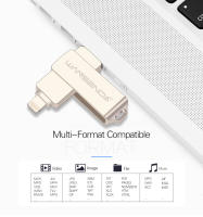 Disco de Memoria USB WANSENDA de Metal 256GB 128GB 64GB 3.0 para iPhone 14 Pro/13/12/11/XR. Pen Drive OTG con Interfaz Hardware Lightning Diseño de Rotación - details 11