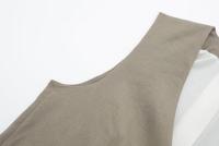 TRAFZA-Chaleco sin mangas con cuello en V para mujer, ropa de abrigo informal, Tops de algodón y lino Vintage, elegante, a la moda - details 5