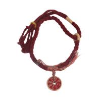 Brazalete chino de dinero de montaña cuerda de algodón frotado a mano cuerda de mano tibetana cinabrio cuerda de dinero de montaña cuerda tejida a mano tibetana - details 4
