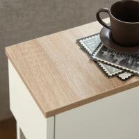 Mesita de Noche de Madera y Blanco Altura Extra Pequeña Ideal para Sofá Salón Cocina - details 5