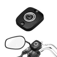 Cubierta de cilindro maestro de freno delantero para motocicleta, cubierta de Cromo Negro para Harley Dyna Softail Fat boy, Road King, Touring, Trike Sportster XL - details 2