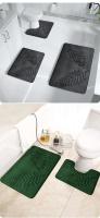 Alfombrilla de baño con patrones de hojas, alfombra de baño antideslizante, alfombrilla de inodoro en forma de U, alfombra suave de baño absorbente, decoración de baño, accesorio para el hogar - details 7