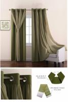 RYB-cortinas transparentes y opacas con lazo para el hogar, ojal de bloqueo, combinación de mezcla, gasa triturada elegante, para dormitorio y sala de estar - details 6