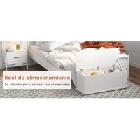 Baúl de Almacenamiento de Madera Taburete para Almacena