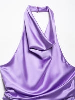 Mono de Verano para Mujer OUWU Elegante sin Mangas con Cuello Halter de Seda y Satén - details 3