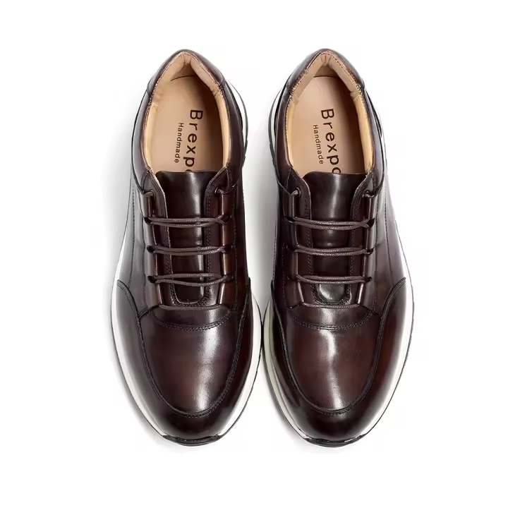 Zapatos de cuero de lujo ligeros, zapatos casuales de cuero para hombre, zapatos de hombre de fiesta a la moda. - 1