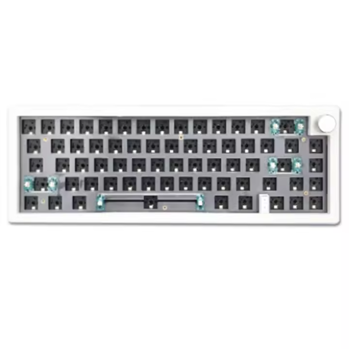 GMK67 Kit espaciador de teclado mecánico de intercambio en caliente RGB retroiluminado Bluetooth 2.4G inalámbrico 3 modos (blanco) - 1