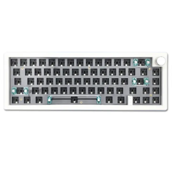 GMK67 Kit espaciador de teclado mecánico de intercambio en caliente RGB retroiluminado Bluetooth 2.4G inalámbrico 3 modos (blanco) - 1