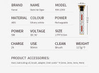 Kemei-cortadora de pelo T9 1969 para hombre, máquina de corte de pelo profesional recargable con cuchilla en T de 0mm, USB, para barbero - details 2