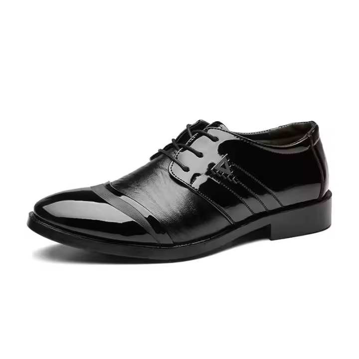 Türkiye erkek deri ayakkabI estilo hecho a mano clásico vestido de cuero negro zapatos Oxford para hombres - 1