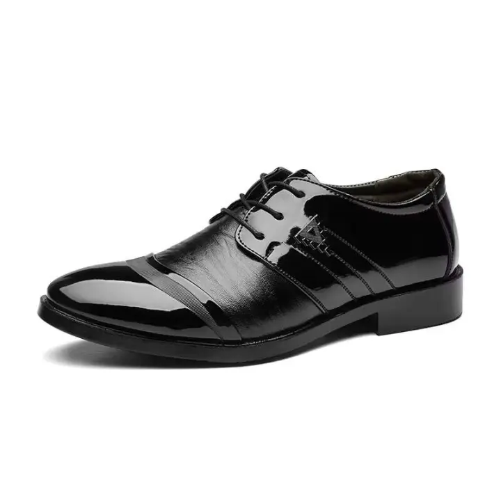 Türkiye erkek deri ayakkabI estilo hecho a mano clásico vestido de cuero negro zapatos Oxford para hombres - 1