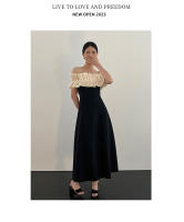 NUEVA APERTURA Vestido largo negro elevado personalizado de celebridad francesa con un hombro para mujer 11133 - details 11
