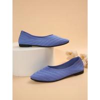 Nuevos Zapatos planos con punta puntiaguda para oficina, barco, Color sólido, tejidos, sin cordones, zapatillas De Ballet informales, mocasines para Mujer, Zapatos De Mujer - details 35