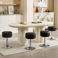 Taburete de Maquillaje Redondo Pequeño Giratorio de Altura Ajustable Taburete Bar Bajo PU para Tocador, Dormitorio, Oficina en Casa y Salón Blanco, BH14ws-1 - details 32