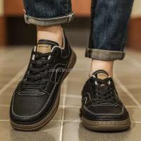 Nuevos zapatos deportivos clásicos de cuero de moda para Hombre, Zapatillas informales en negro y azul, 44 americanos de alta calidad - details 1