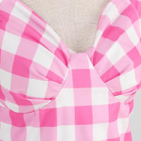 Vestido de fiesta de línea A con cuello en V y estampado de lunares de verano para mujer - details 9