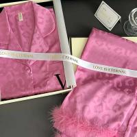 Conjunto de pijama de mujer de manga larga, pijama, 2 piezas, satén home TRE, lujosa camisa y pantalón con estampado de leopardo, novedad para el verano - details 5