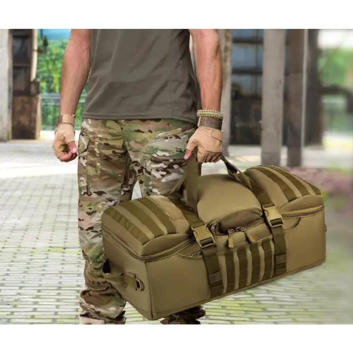 Mochila de Asalto Mochila de Bandolera Bolsa de Riñonera 3 vías para Llevar Estilo Militar Táctical Gran Mochila Impermeable 60L para Las Actividades Aire Libre Senderismo Caza Viajar - 1