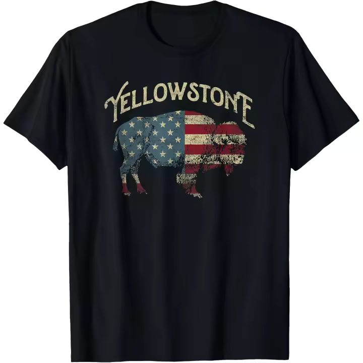 Camiseta retro vintage del Parque Nacional Yellowstone para hombre - 1