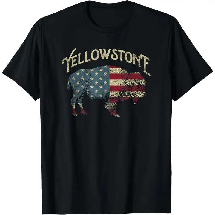 Camiseta retro vintage del Parque Nacional Yellowstone para hombre - 1