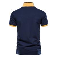 polos hombre manga corta ropa hombre 100% algodón insignia bordado Polo para hombres de manga corta Patchwork Polos de hombre calidad verano marca hombres ropa - details 2