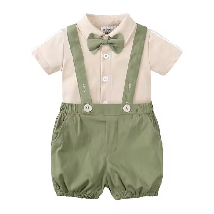 Nuevo Conjunto de Ropa de Verano para Bebé Niño 2025 Traje de Manga Corta de Algodón - 1