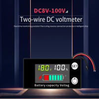 Indicador de capacidad de la batería, voltímetro de CC de doble línea de 8V-100V, medidor de voltaje LiFePO4 de plomo ácido y litio con alarma de temperatura - details 0
