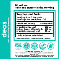 Suplemento de desodorante interno DEOS – Desodorante de cuerpo completo para la salud intestinal, la salud de la piel, apoyo a la desintoxicación y la digestión – Pastillas de clorofila con control natural de olores para una frescura de la cabeza a los pi - details 7