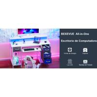 BEXEVUE Escritorio Moderno LED con Regleta Enchufes