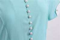 Vestido midi elegante e informal de verano para mujer, de línea A, manga corta, liso, para fiesta. - details 25