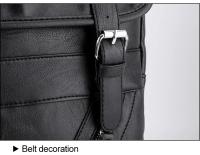 Mochila de cuero para hombre y mujer, morral de estilo universitario, resistente al agua, sencillo y Popular, estilo Retro coreano - details 29