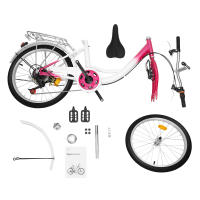 Bicicleta de ciudad con lámpara para niñas, bici de 6 velocidades y 20 pulgadas, color rosa, Unisex - details 3