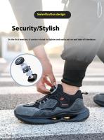 Zapatillas de trabajo con punta de acero a la moda para hombre, zapatos protectores a prueba de perforaciones, botas de seguridad para hombre - details 4
