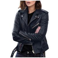 Chaqueta de Primavera Casual para Mujer Talla Grande Moda de Cuero Falsio Ajuste Delgado - details 2