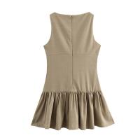 Vestido corto sin mangas con lazo de cinco colores estilo primaveral - details 38