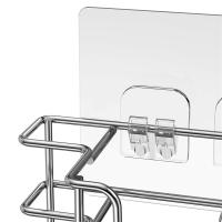 Soporte de cepillo de dientes montado en la pared para baño, 3 ranuras, organizador de accesorios de baño de acero inoxidable para espacios pequeños-A - details 2